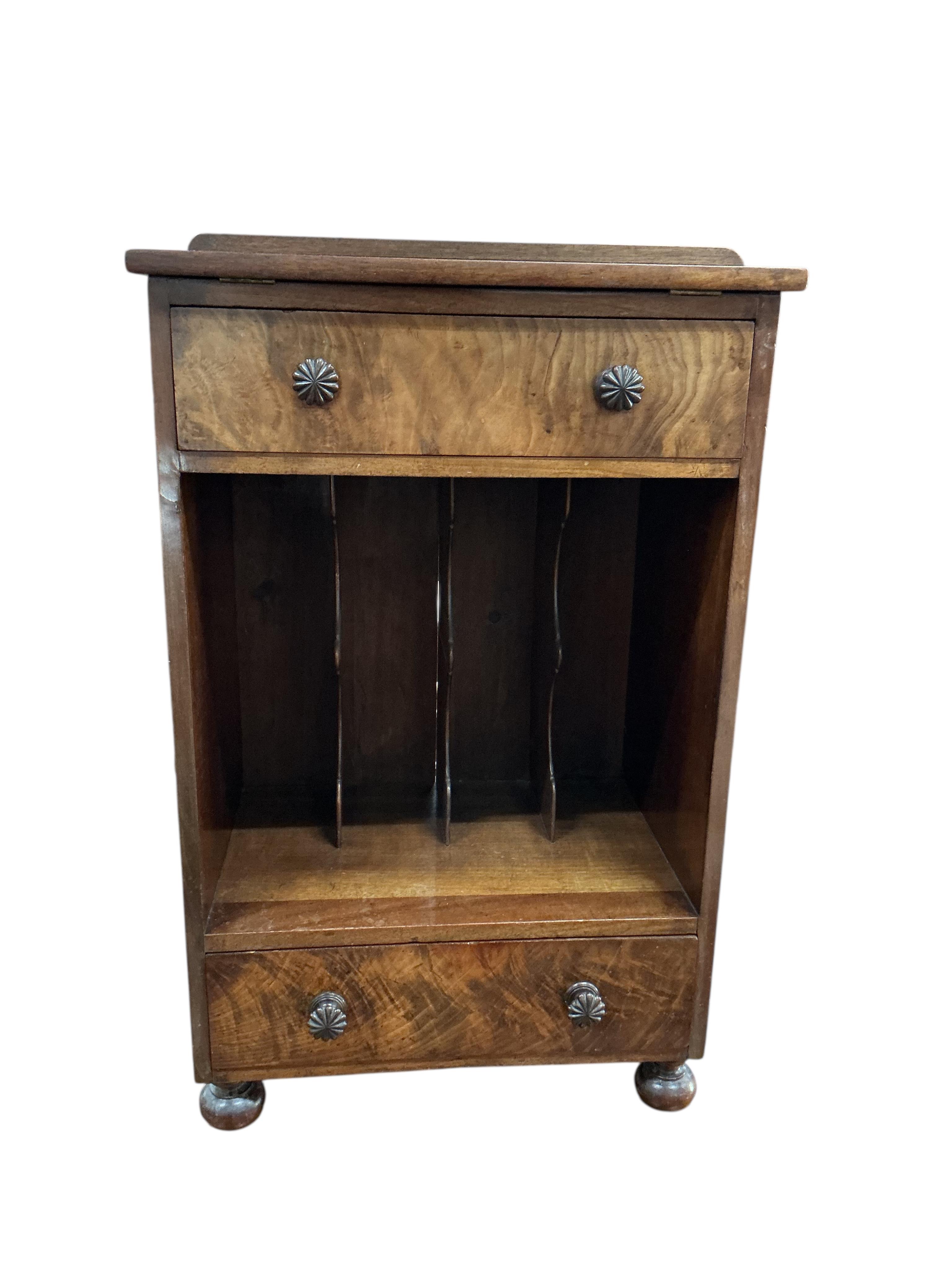 A Victorian mahogany music cabinet, width 48cm, depth 33cm, height 75cm
